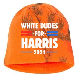 White Dudes For President Harris 2024 Kati - Camo Knit Beanie