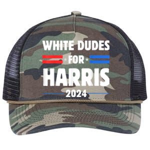 White Dudes For President Harris 2024 Retro Rope Trucker Hat Cap