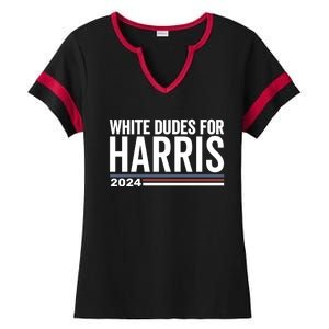 White Dudes For Harris 2024 Ladies Halftime Notch Neck Tee