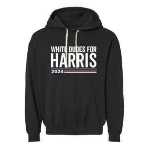 White Dudes For Harris 2024 Garment-Dyed Fleece Hoodie