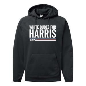 White Dudes For Harris 2024 Performance Fleece Hoodie