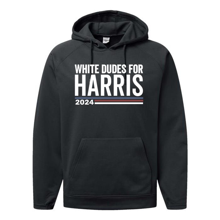 White Dudes For Harris 2024 Performance Fleece Hoodie