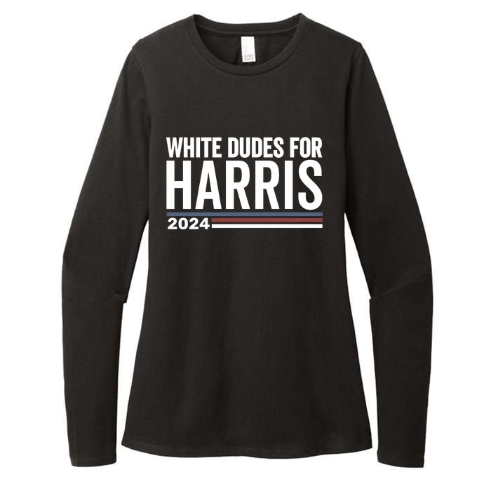 White Dudes For Harris 2024 Womens CVC Long Sleeve Shirt