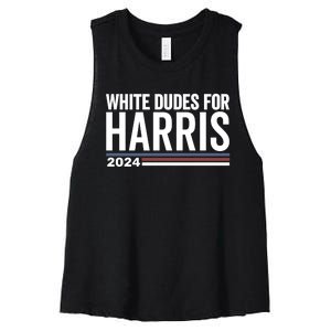 White Dudes For Harris 2024 Women's Racerback Cropped Tank