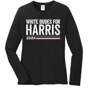 White Dudes For Harris 2024 Ladies Long Sleeve Shirt