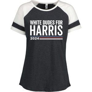 White Dudes For Harris 2024 Enza Ladies Jersey Colorblock Tee