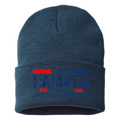 White Dudes For Kamala Harris 2024 For President Election Sustainable Knit Beanie