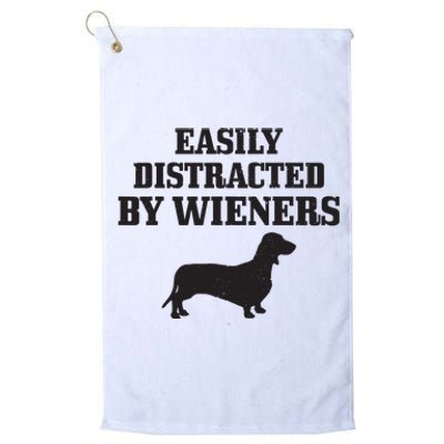 Wiener Dog Funny Weiner Doxie Dachshund Mom Dad Gift Platinum Collection Golf Towel