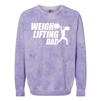 Weightlifting Dad Fitness Workout Fathers Day Gift Colorblast Crewneck Sweatshirt