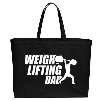 Weightlifting Dad Fitness Workout Fathers Day Gift Cotton Canvas Jumbo Tote