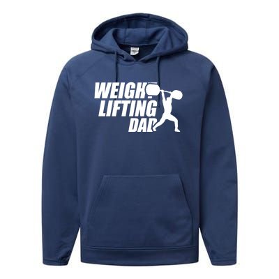 Weightlifting Dad Fitness Workout Fathers Day Gift Performance Fleece Hoodie