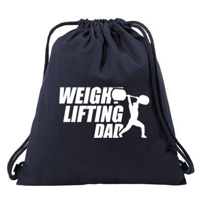 Weightlifting Dad Fitness Workout Fathers Day Gift Drawstring Bag