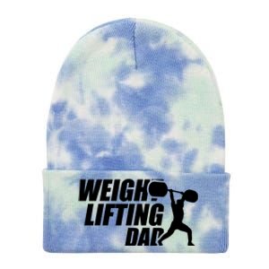 Weightlifting Dad Fitness Workout Fathers Day Gift Tie Dye 12in Knit Beanie