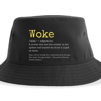 Woke Definition Funny New Thinking Politically Informed Sustainable Bucket Hat
