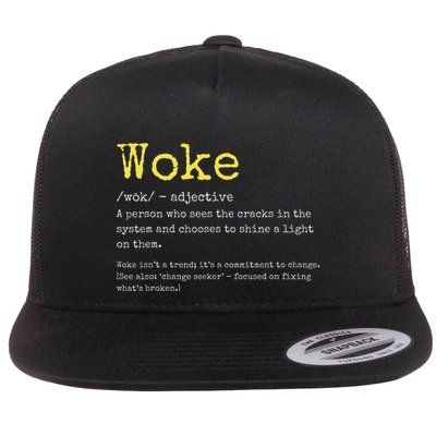 Woke Definition Funny New Thinking Politically Informed Flatbill Hat