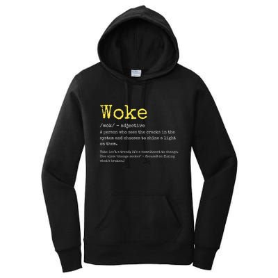 Woke Definition Funny New Thinking Politically Informed Women's Pullover Hoodie