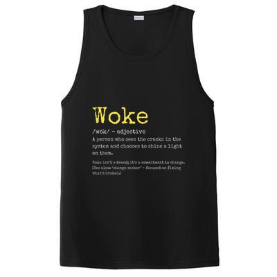 Woke Definition Funny New Thinking Politically Informed PosiCharge Competitor Tank