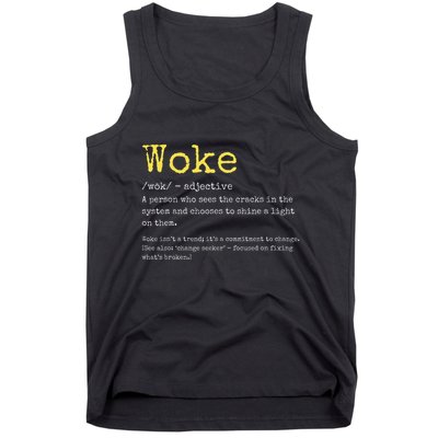 Woke Definition Funny New Thinking Politically Informed Tank Top