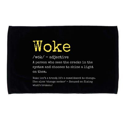 Woke Definition Funny New Thinking Politically Informed Microfiber Hand Towel