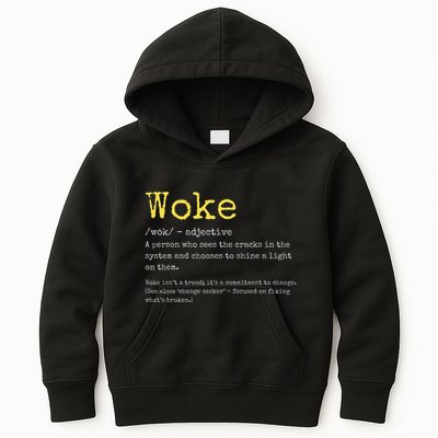 Woke Definition Funny New Thinking Politically Informed Kids Hoodie
