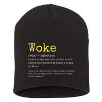 Woke Definition Funny New Thinking Politically Informed Short Acrylic Beanie