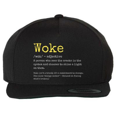 Woke Definition Funny New Thinking Politically Informed Wool Snapback Cap