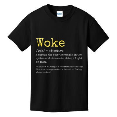 Woke Definition Funny New Thinking Politically Informed Kids T-Shirt