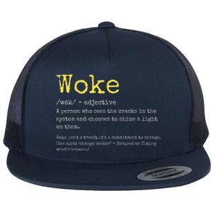 Woke Definition Funny New Thinking Politically Informed Flat Bill Trucker Hat