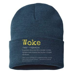 Woke Definition Funny New Thinking Politically Informed Sustainable Knit Beanie