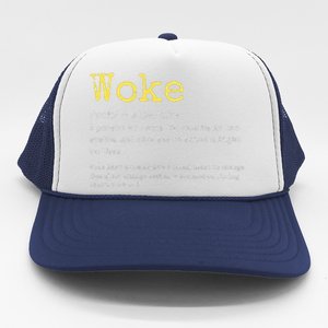 Woke Definition Funny New Thinking Politically Informed Trucker Hat