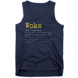 Woke Definition Funny New Thinking Politically Informed Tank Top