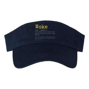 Woke Definition Funny New Thinking Politically Informed Valucap Bio-Washed Visor