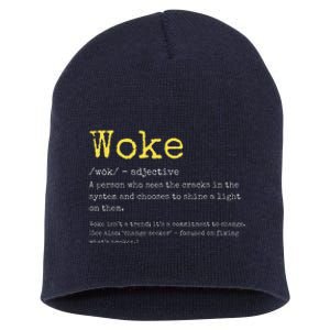 Woke Definition Funny New Thinking Politically Informed Short Acrylic Beanie