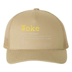 Woke Definition Funny New Thinking Politically Informed Yupoong Adult 5-Panel Trucker Hat