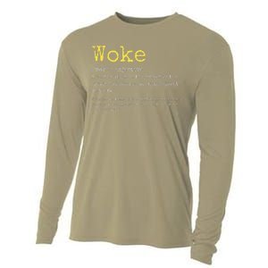 Woke Definition Funny New Thinking Politically Informed Cooling Performance Long Sleeve Crew