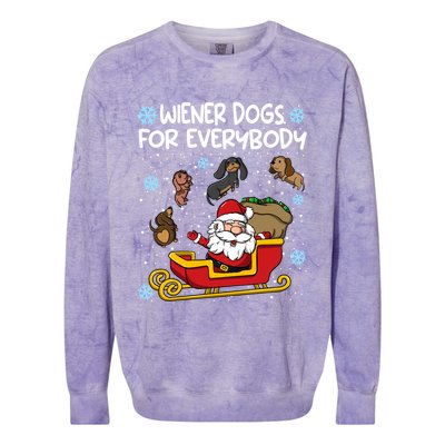 Wiener Dogs For Everybody Santa Funny Christmas Dachshund Meaningful Gift Colorblast Crewneck Sweatshirt