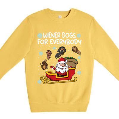 Wiener Dogs For Everybody Santa Funny Christmas Dachshund Meaningful Gift Premium Crewneck Sweatshirt