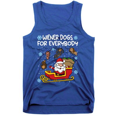 Wiener Dogs For Everybody Santa Funny Christmas Dachshund Meaningful Gift Tank Top