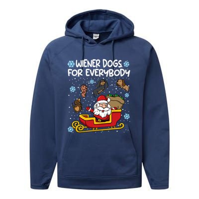 Wiener Dogs For Everybody Santa Funny Christmas Dachshund Meaningful Gift Performance Fleece Hoodie