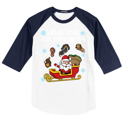 Wiener Dogs For Everybody Santa Funny Christmas Dachshund Meaningful Gift Baseball Sleeve Shirt