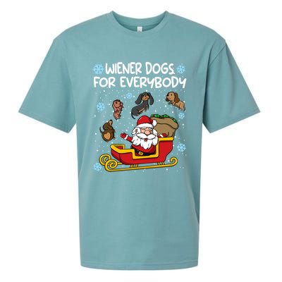 Wiener Dogs For Everybody Santa Funny Christmas Dachshund Meaningful Gift Sueded Cloud Jersey T-Shirt