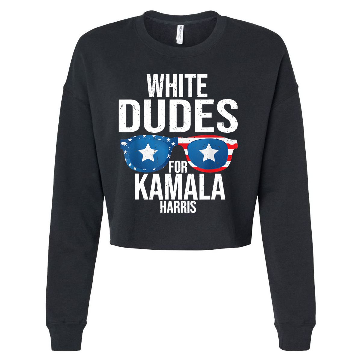 White Dude For Kamala Harris 2024 President Election Cropped Pullover Crew