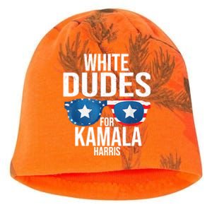 White Dude For Kamala Harris 2024 President Election Kati - Camo Knit Beanie