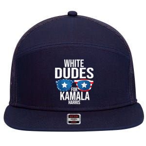 White Dude For Kamala Harris 2024 President Election 7 Panel Mesh Trucker Snapback Hat