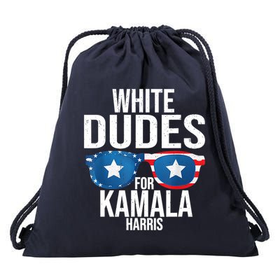 White Dude For Kamala Harris 2024 President Election Drawstring Bag