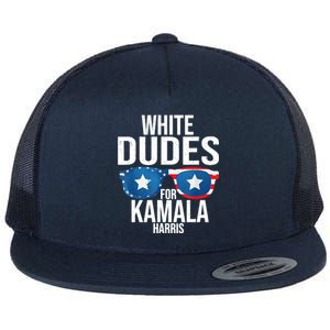 White Dude For Kamala Harris 2024 President Election Flat Bill Trucker Hat