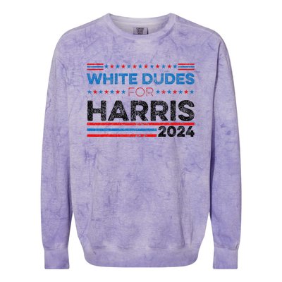 White Dudes For Kamala Harris Colorblast Crewneck Sweatshirt