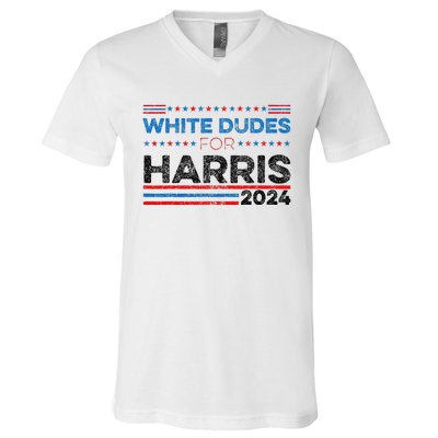 White Dudes For Kamala Harris V-Neck T-Shirt