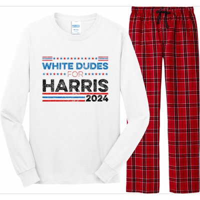 White Dudes For Kamala Harris Long Sleeve Pajama Set