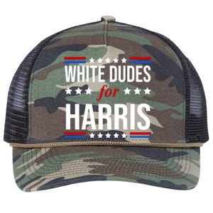 White Dudes For Kamala Harris Election Retro Rope Trucker Hat Cap